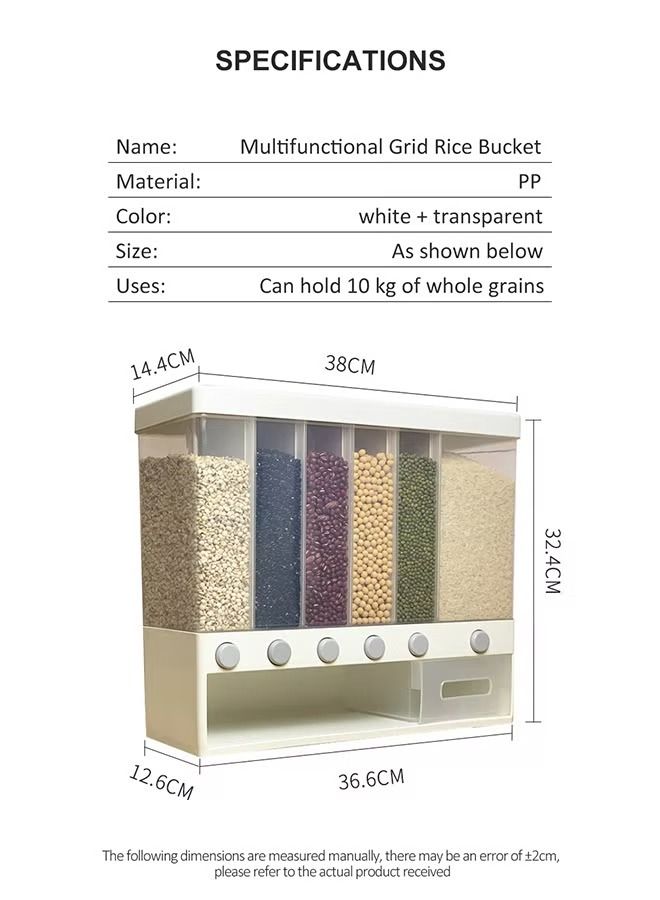 Multifunctional Grid Grain Storage Bucket White - Image 1