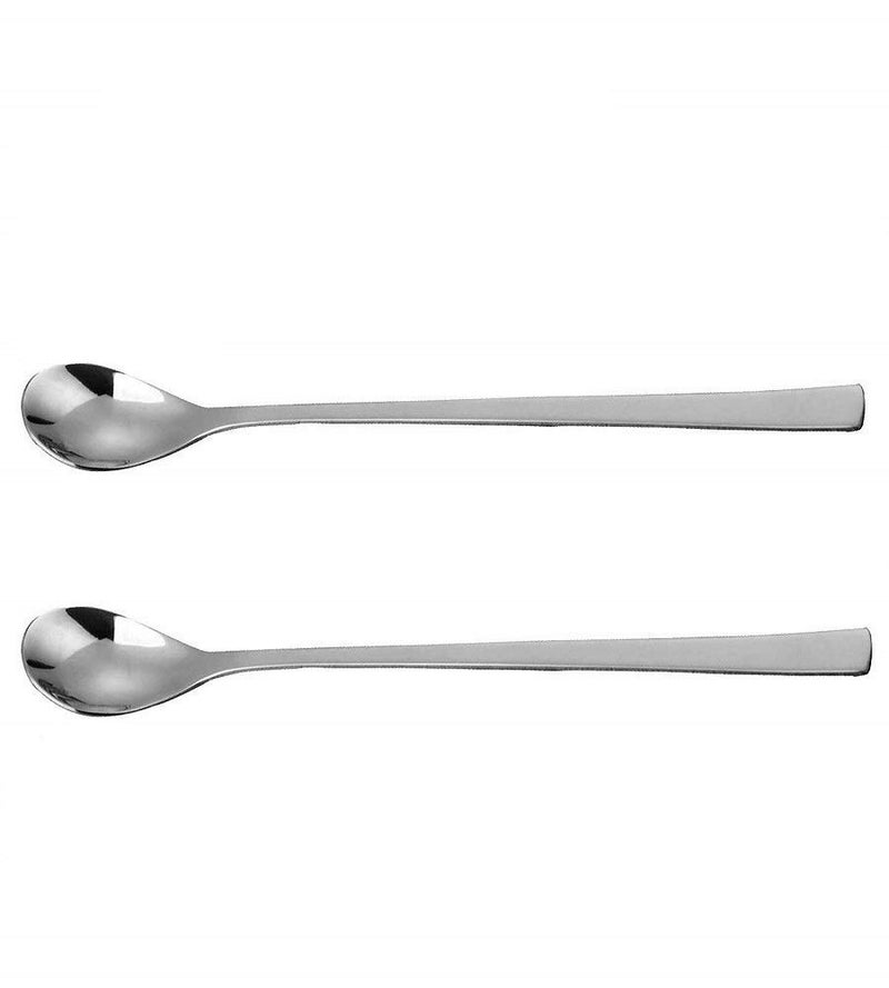 NJ OVERSEAS Long Handle Iced Tea Spoon, Coffee Spoon, Ice Cream Spoon For Tall Glasses, Stainless Steel Cocktail Stirring Spoons, Soda Spoons, Bournvita/Horlicks Spoon, Milkshake Spoon (2) ,21 Cm - Image 1