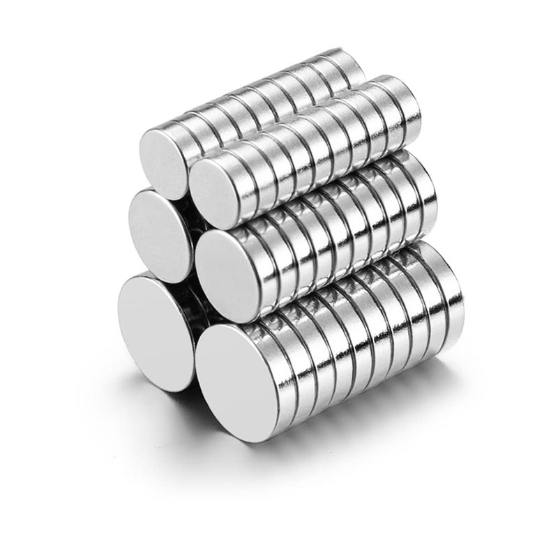 MEALOS 60 ميلاوس مغناطيس صغير - 20 قطعة 6X2 مم، 20 قطعة 8X2 مم، 20 قطعة 10X2 مم - مغناطيس رفيع صغير للحرف، المجسمات، مشاريع الطباعة ثلاثية الأبعاد، الهوايات - مجموعة مغناطيسات صغيرة دائرية - Image 1