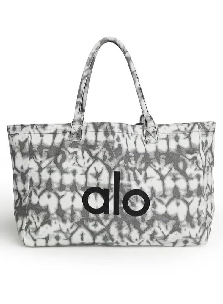 Alo Yoga Alo Yoga Bag, Single-shoulder Canvas Bag for both Men and Women, Large-capacity Shopping bag, Sports and Fitness Bag - Gray - Image 1