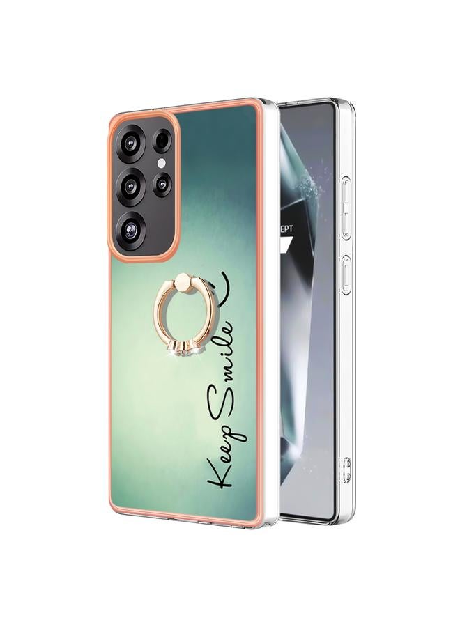 The Bros Case For Samsung Galaxy S25 Ultra 5G Electroplating Dual-side IMD Phone Case with Ring Holder