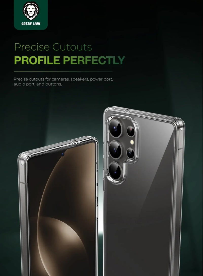 GREEN LION Galaxy S25 Plus Case Crystal Clear Back Cover /Anti-Yellowing/ Comfortable Grip /Anti-Scratch Lip / Drop Protection / Raised Edge / Precise Cutouts Back Cover - Transparent - Image 4