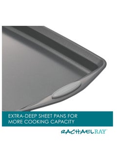 Rachael Ray Nonstick Bakeware Set with Grips, Nonstick Cookie Sheets / Baking Sheets - 3 Piece, Gray with Sea Salt Gray Grips - pzsku/Z45294B539EDAA4775C8AZ/45/_/1736599780/40625500-feb7-4fa2-90cf-56ed429441bd