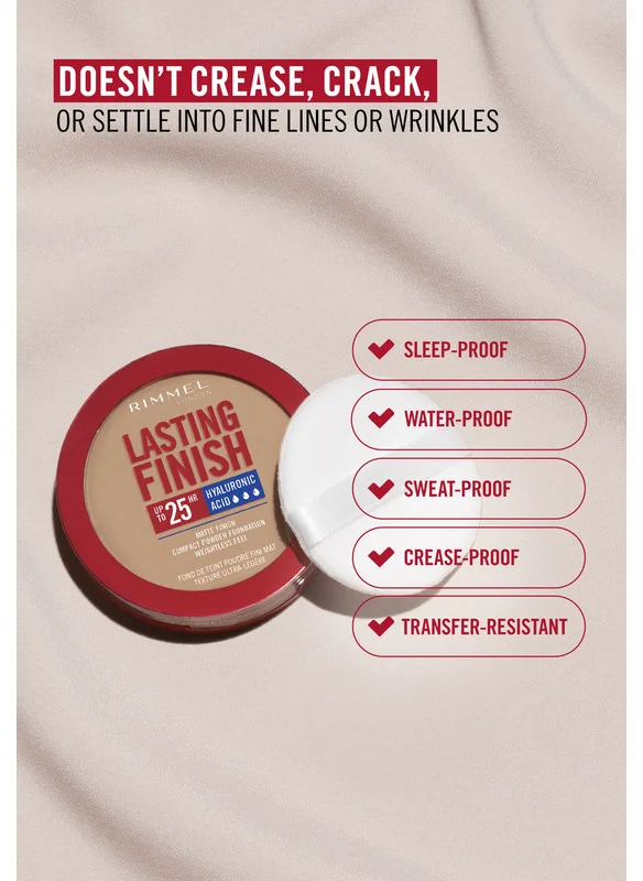 RIMMEL LONDON Lasting Finish Compact Foundation - 002 - Pearl, 7g