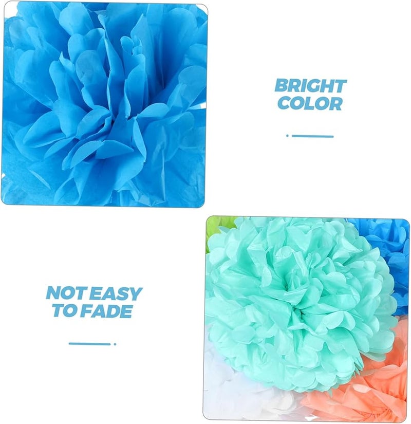 Valiclud 10 قطعة من كرات الزهور الورقية الوردية بوم بومس لتزيين حفلات أعياد الميلاد والزفاف - Image 4