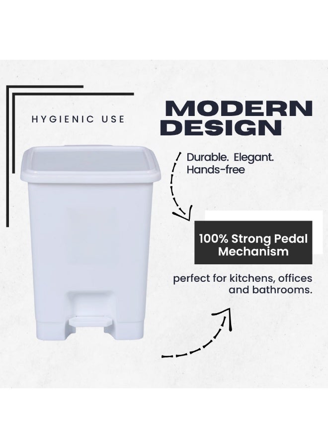 SNH Dustbin | Waste Bin | Trash Bin | Garbage Can | PUSH IT Waste Disposal Bin with Push Lid & Foot Pedal | Step On Waste Bin for Kitchen, Bathroom, Office & Outdoor Use | Durable Plastic Trash Can with Secure Cover | Weather Proof Waste Container - Image 3