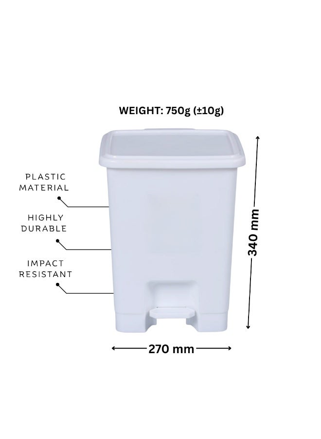 SNH Dustbin | Waste Bin | Trash Bin | Garbage Can | PUSH IT Waste Disposal Bin with Push Lid & Foot Pedal | Step On Waste Bin for Kitchen, Bathroom, Office & Outdoor Use | Durable Plastic Trash Can with Secure Cover | Weather Proof Waste Container - Image 1