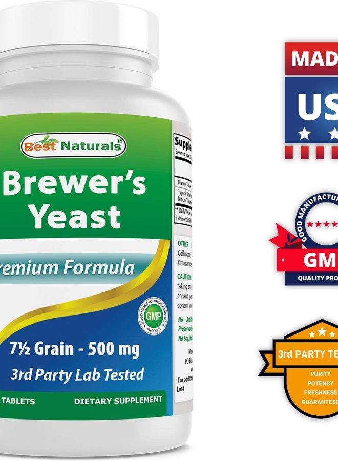 , Brewers Yeast, 7-1/2 Grains with Vitamin B1, Vitamin B2, 1000 mg 240 Tablets (240 Count (Pack of 2))