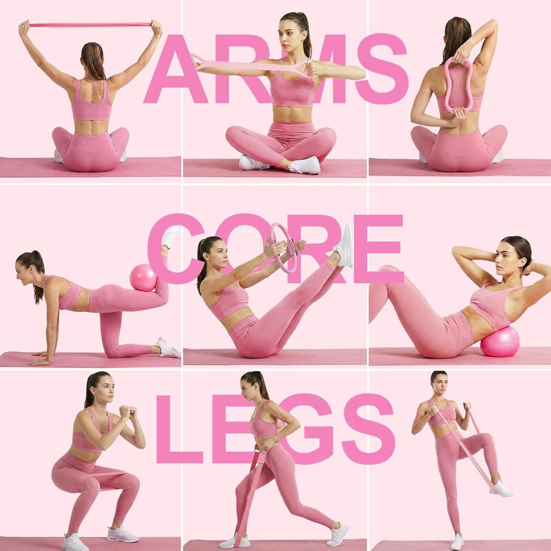 ElaraFit 13 Piece Pilates Kit for Women - Home Pilates Ring and Ball Set with Resistance Bands and Accessories - Image 5