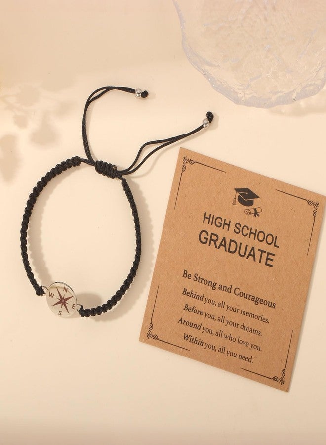AULSIEY 2025 High School Graduation Gifts for Him Her, High School Seniors Graduation Decorations Class of 2025 Compass Graduation Bracelet for Daughter Son Sister Brother - High School - Image 3