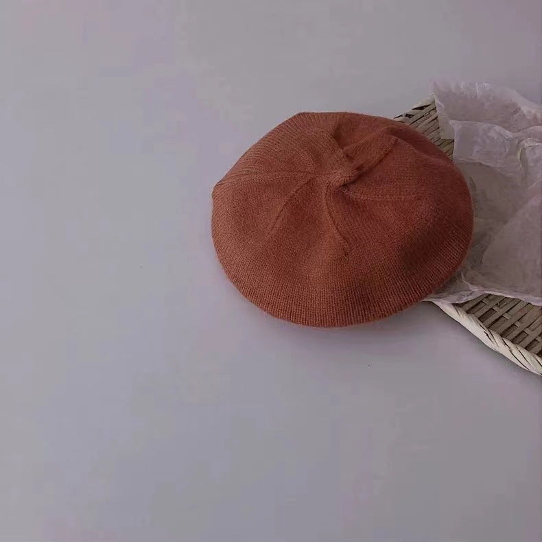 Knit Beret Cap Breathable Stylish for Baby Caramel