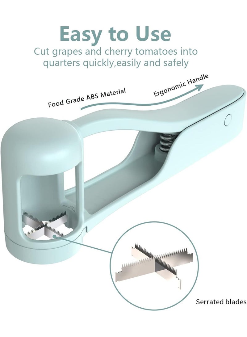 TINOY Grape Cutter Grape Slicer for Toddlers Baby,Grape Cherry Tomato Strawberry Cutter Quarter Slicer tool For Vegetable Fruit Salad Cake Decoration,Stainless Steel kitchen Gadget Fruit cutter - Image 3