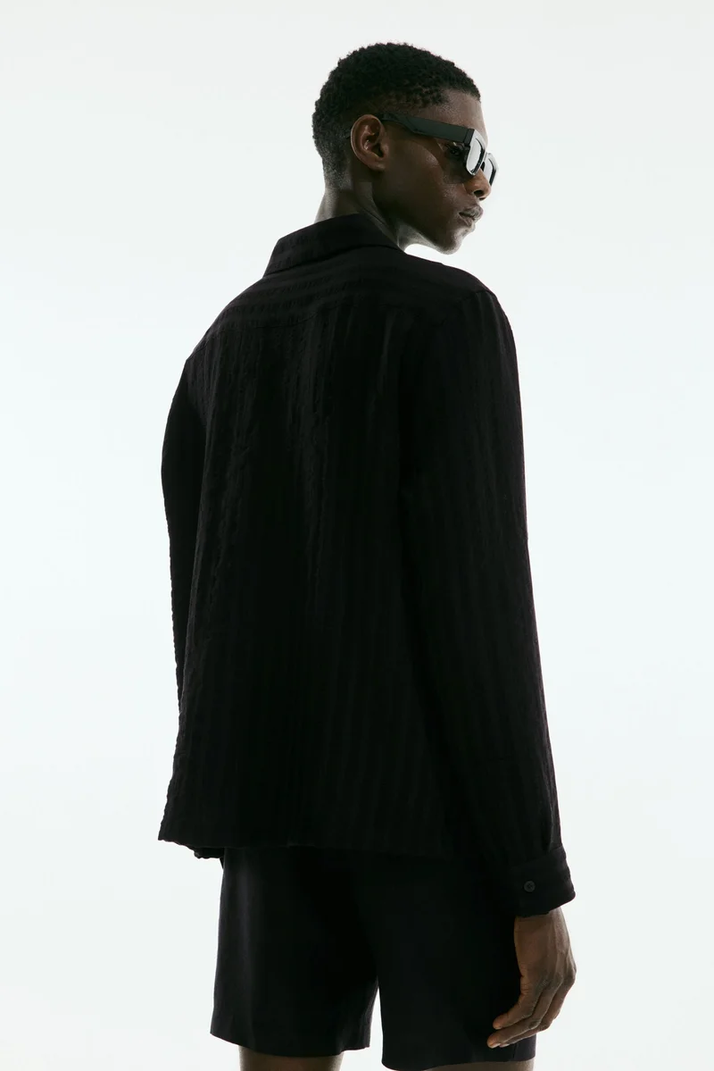اتش اند ام Regular Fit Jacquard-weave resort shirt