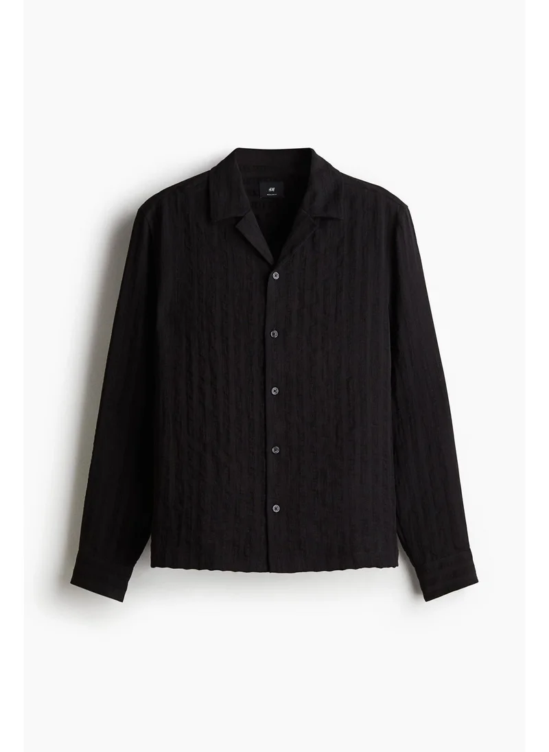 اتش اند ام Regular Fit Jacquard-weave resort shirt