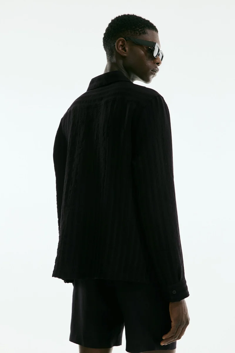 اتش اند ام Regular Fit Jacquard-weave resort shirt