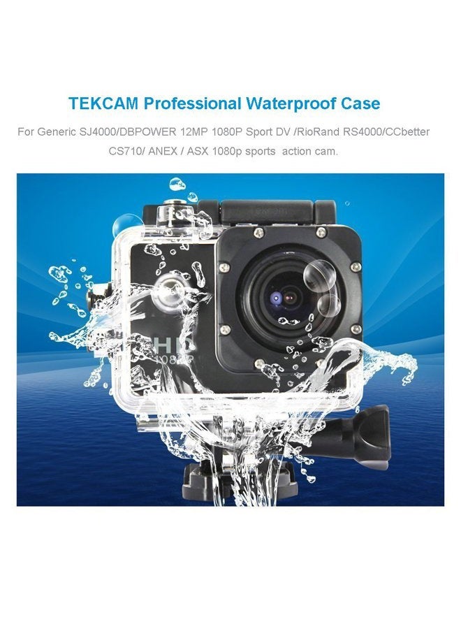 TEKCAM Professional Waterproof Case Compatible DBPOWER EX5000 Waterproof Action Camera 12MP / AKASO EK7000 EK5000 / ODRVM Full HD Sports Camera Housing Case Underwater Shell - Image 5