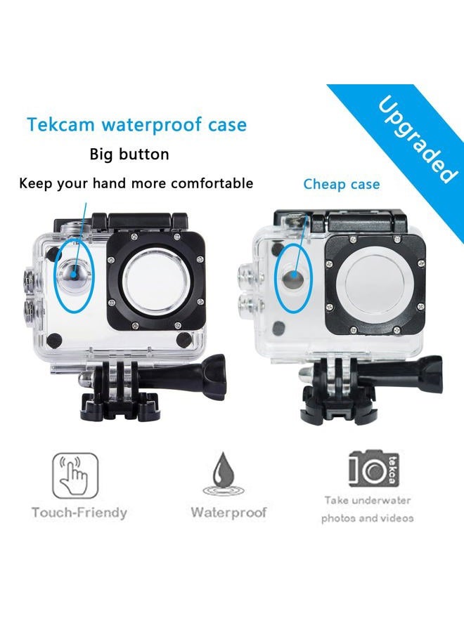 TEKCAM Professional Waterproof Case Compatible DBPOWER EX5000 Waterproof Action Camera 12MP / AKASO EK7000 EK5000 / ODRVM Full HD Sports Camera Housing Case Underwater Shell - Image 4