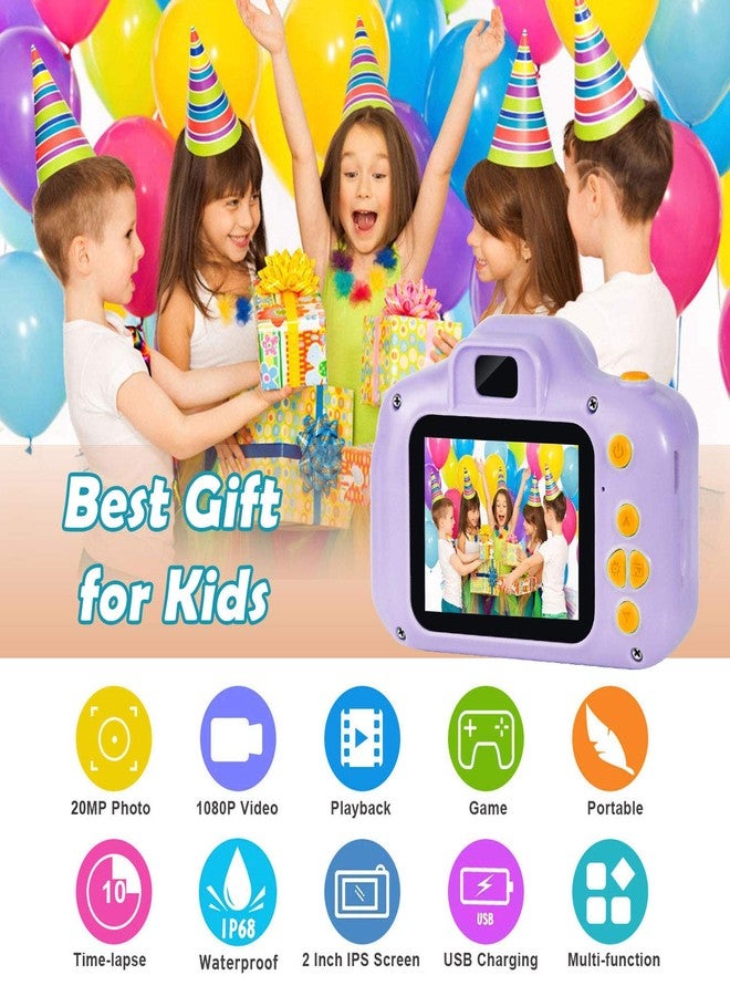 Agoigo Kids Waterproof Camera - Children Underwater HD Video Digital Camcorder, Portable Travel Toy for Toddler - Ideal Christmas Birthday Gifts for Boys Girls Age 3-12 with 32GB Card (Purple) - Image 2