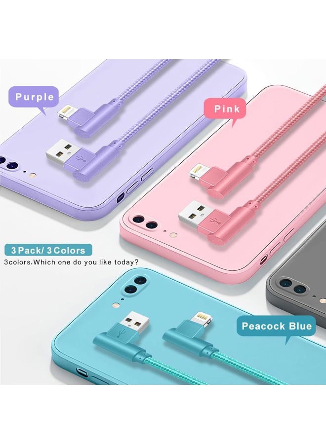 APFEN iPhone Charger, Apple MFi Certified 3Pack 6FT Lightning Cable, 90 Degree Fast Charging Cables Cord Compatible for 14/13 mini/13/12/11 Pro MAX/XR/XS/8/7/Plus/6S/SE/iPad - Image 2