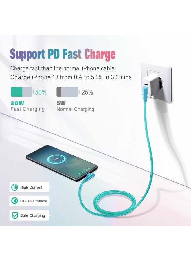 APFEN iPhone Charger, Apple MFi Certified 3Pack 6FT Lightning Cable, 90 Degree Fast Charging Cables Cord Compatible for 14/13 mini/13/12/11 Pro MAX/XR/XS/8/7/Plus/6S/SE/iPad - Image 5
