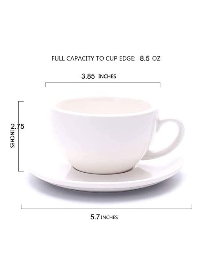 نيبمينينت طقم فناجين قهوة مع صحون من السيراميك أبيض - Image 2