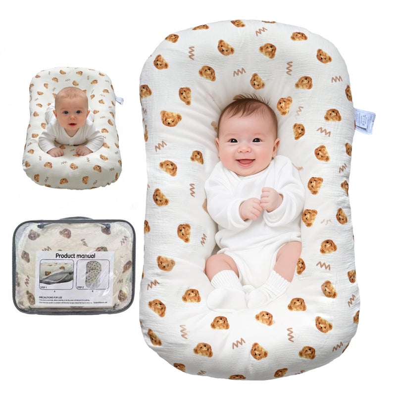 Sofoliana Baby Lounger, Newborn Lounger with Breathable & Soft Cover for Floor, Couch & Travel, 0-24 Months Newborn Babies Essentials Gifts. (1 Cover Included) - Image 1