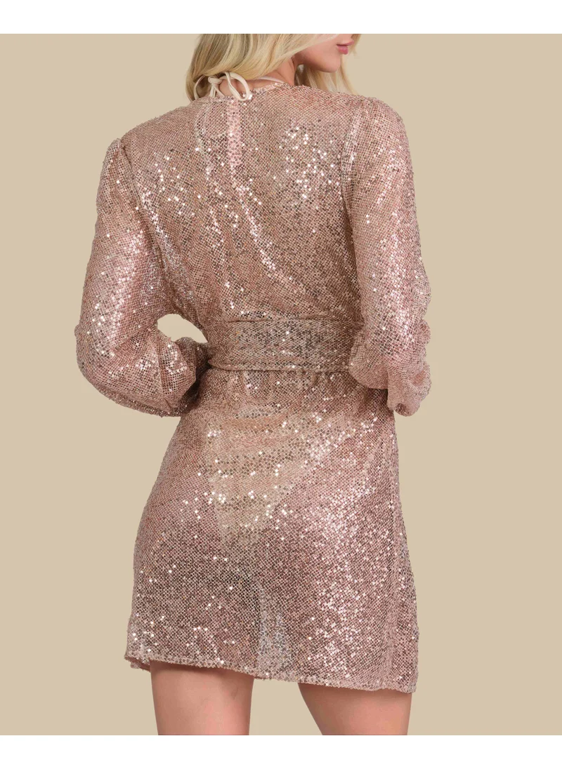 ايسلا اند ايفي Isla & Evie Sequin Tie Waist Short Robe