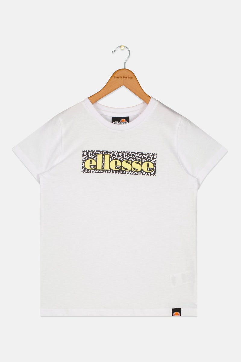 Ellesse Kids Girl Sportswear Fit Running T-Shirt, White Combo - Image 1