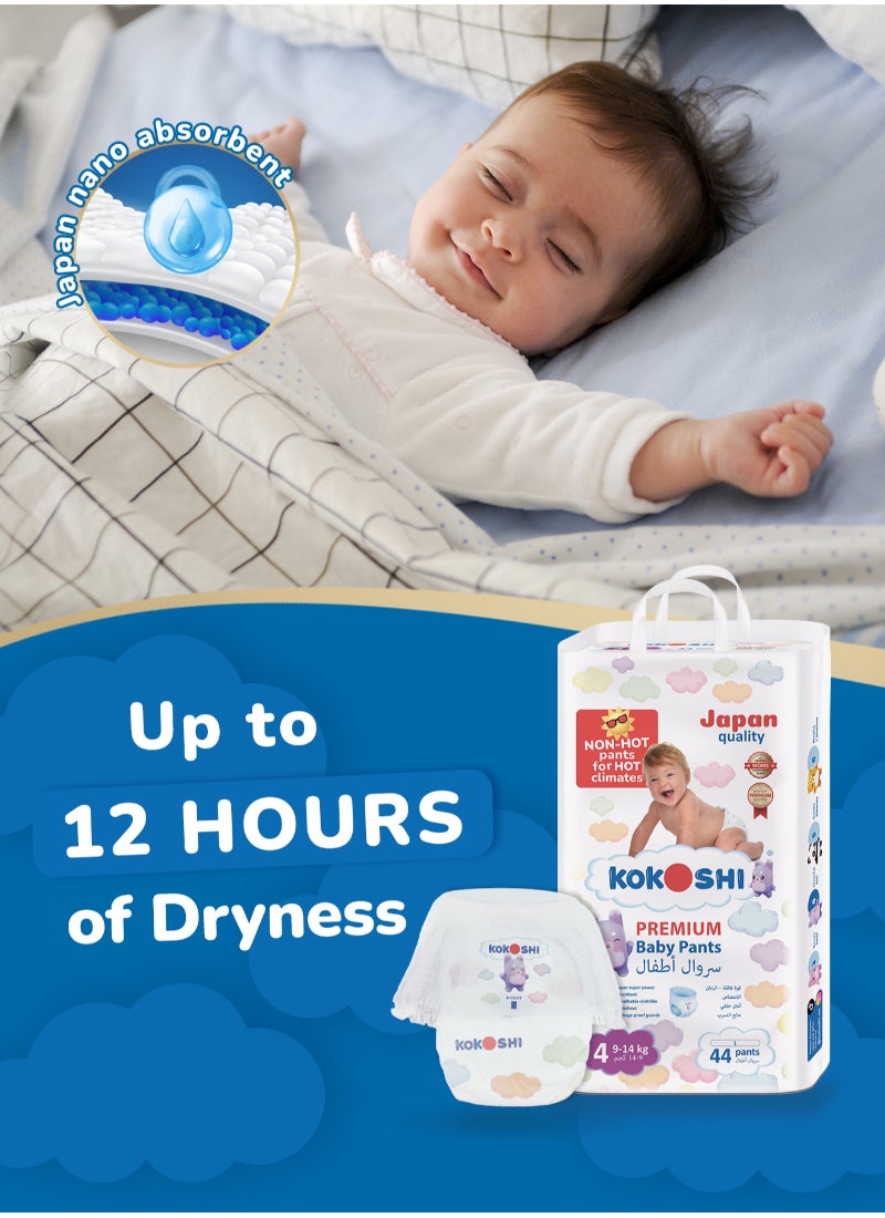 Kokoshi Premium Baby Size 4 9-14Kg Japan Quality Ultimate Softness Leakproof And Super Absorbent Pant Diapers 2 x 44 Diapers - Image 3