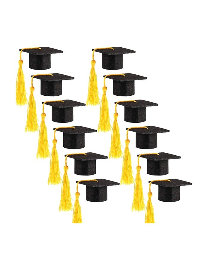 12 PCS Mini Graduation Caps Graduation Cap Bottle Toppers Bachelor Graduation Hat Shaped Party Decorations - Image 1