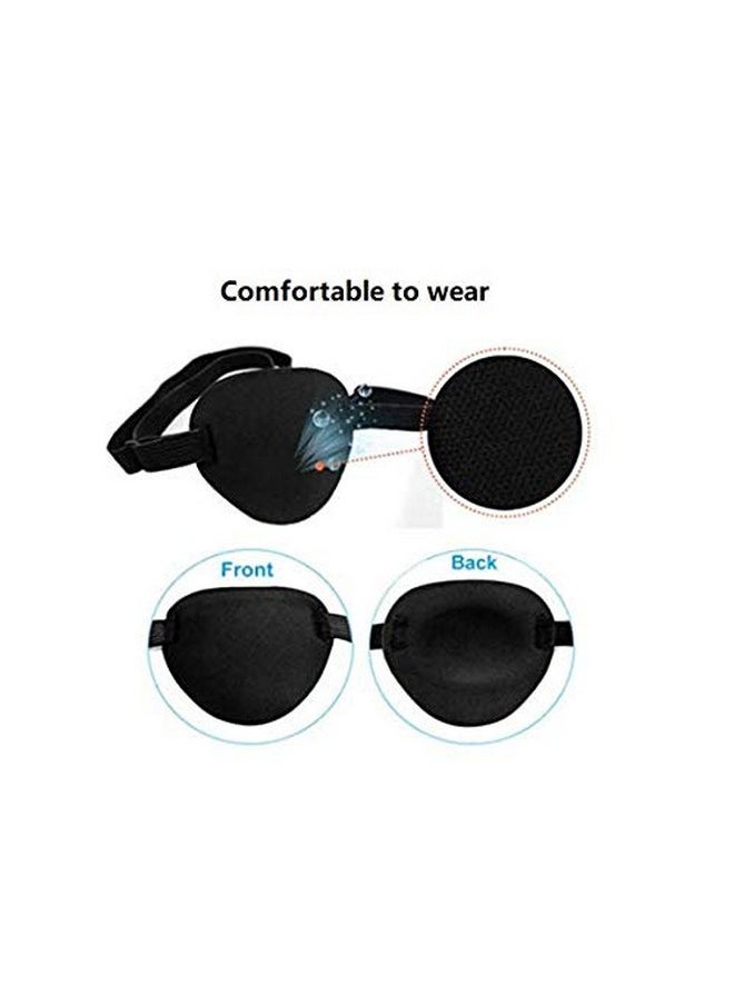 DNHCLL - Adults And Kids Black Adjustable Soft And Comfortable Sponge Eye Patch Strabismus Eye Mask With Buckle For Recovery Eye And Cure Children Lazy Eye - Image 1