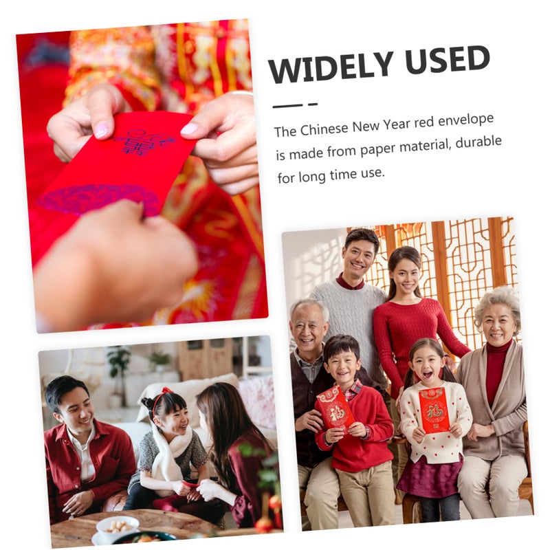 6pcs Chinese Red Envelopes Adorable Dragon Pattern Sturdy For Festivals Weddings Celebrations - Image 3