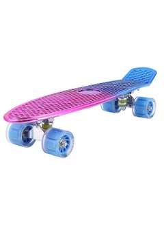 STRAUSS STRAUSS Cruiser Penny Skateboard, Anti-Skid Board with ABEC-7 High Precision Bearings, PU Light-Up Wheels, for Ages 8+ (22 X 6 Inch, Pink, Blue)  - Image 1