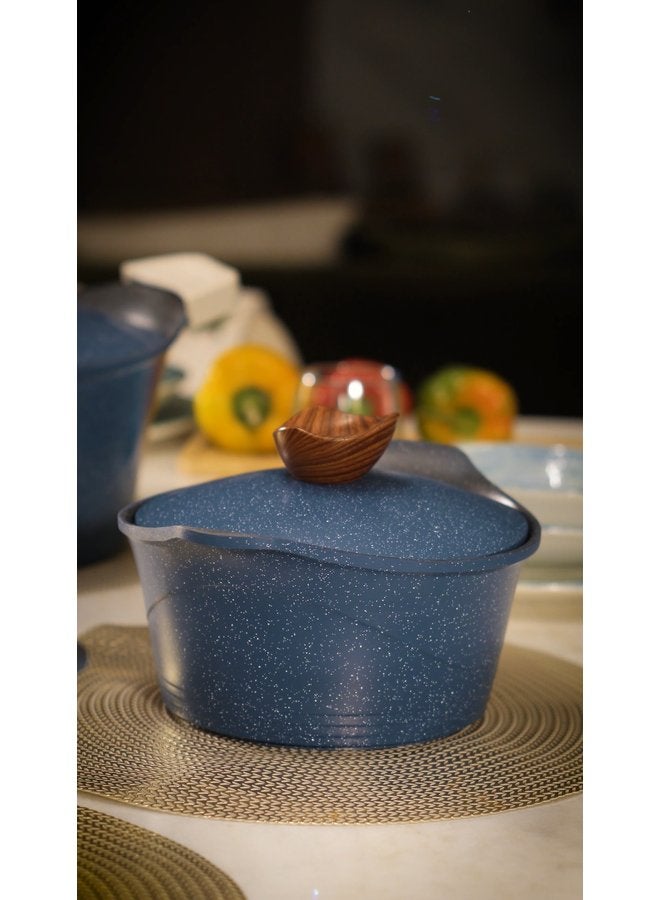 Glory Set of 11 includes 4 Pots (18 + 20 + 24 + 28) cm+ Grill 28 cm + 2 Mask Petrol blue - Image 2