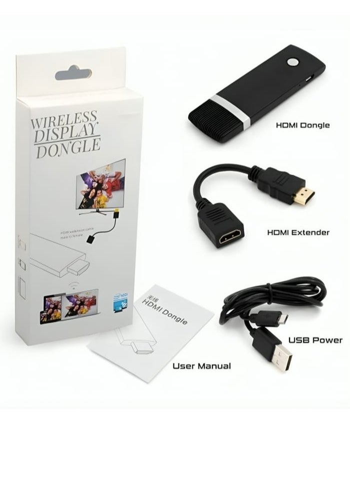 Generic Wireless Display Dongle Receiver Compatible with Android and IOS And Notebook Devices Black  - Image 1