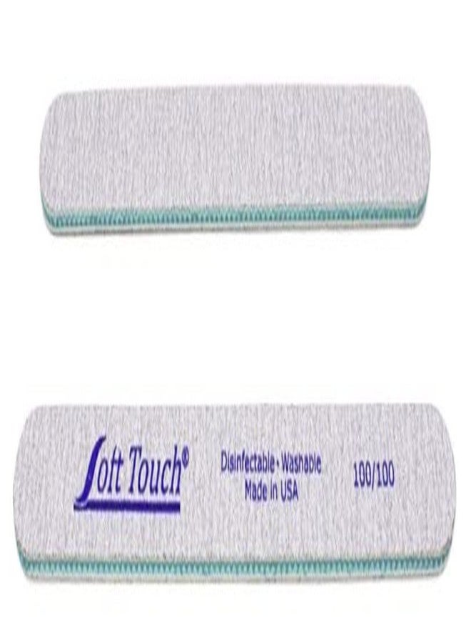 Soft Touch Nail File, 100 Grit, Coarse, Zebra Cushion, for Artificial Nails, 7 Inch - 5 Pieces - Image 1