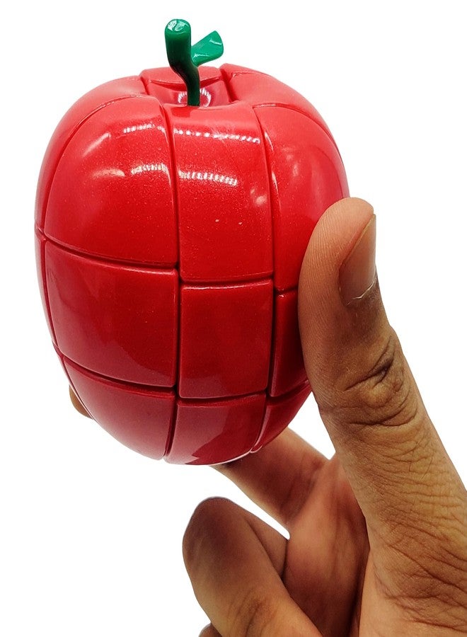 Kiditos YJ Apple Fruit Shaped Cube 3x3 Puzzle Realistic Fruit Magic Speed Cube Puzzle, Red - Image 2