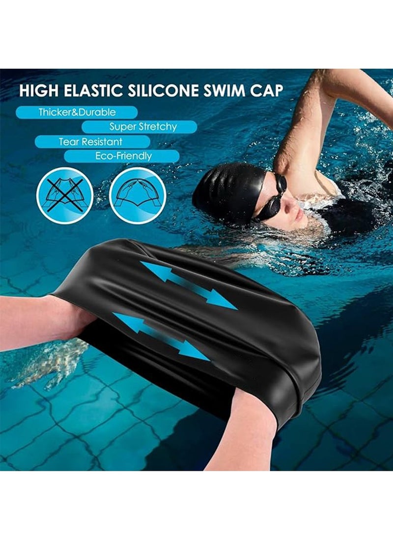 SänHahn Extra Large Swim Cap for Braids and Dreadlocks Swimming Cap for Women Long Hair Braids Dreads Locs Thick Curly Hair Waterproof Silicone Swim Caps Keep Your Hair Dry - White  - Image 5