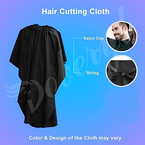 Doberyl® Professional Hair Cutting Kit-Easy Grip Handle and Finger Rest Holder Scissor, Small Size Nose, Beard & Mustache Hair Trimming Scissor, Neck Duster Brush, Comb, Salon Cape Set for Men & Women - Image 5