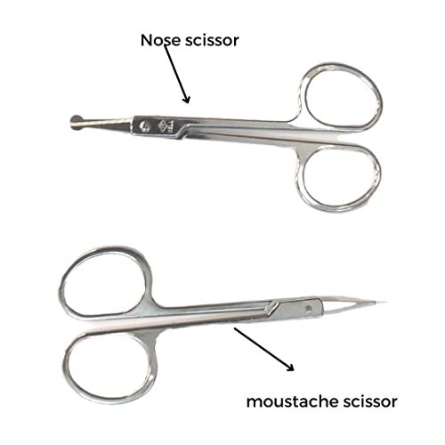 Doberyl® Professional Hair Cutting Kit-Easy Grip Handle and Finger Rest Holder Scissor, Small Size Nose, Beard & Mustache Hair Trimming Scissor, Neck Duster Brush, Comb, Salon Cape Set for Men & Women - Image 3