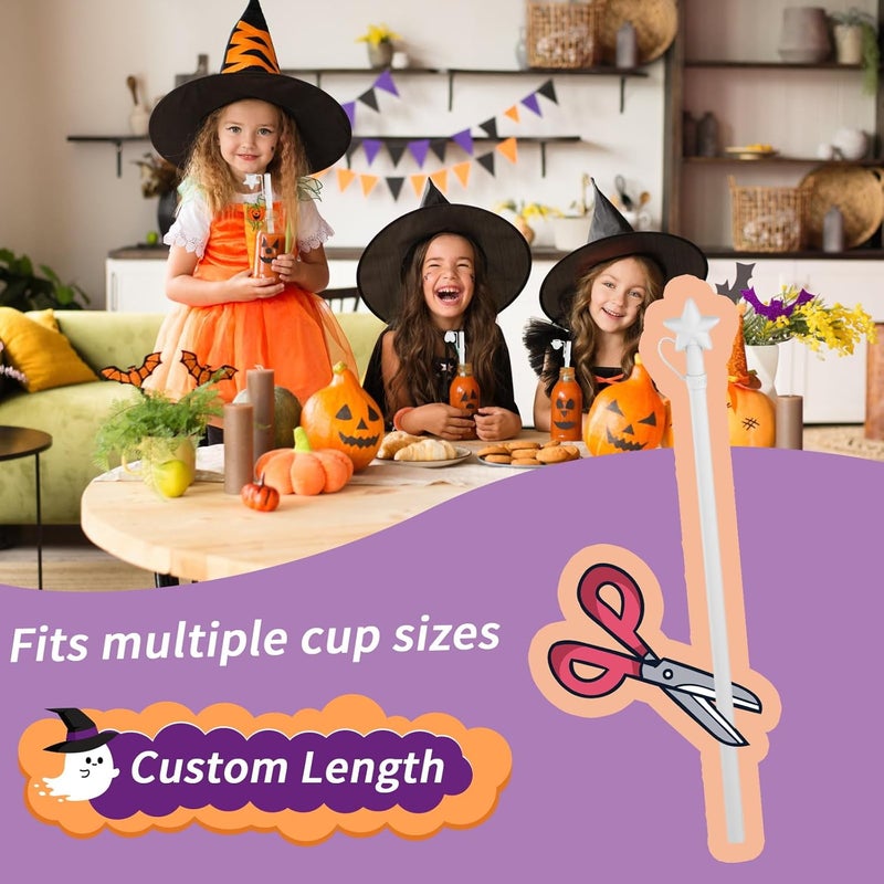 Doboli Halloween Party Favors 2025, Replacement 12 Inch Long Silicone Straw With Cover, Compatible with Stanley Owala 40 oz 30 oz Cup Tumbler, Funny 6 Pack Reusable Straw with Cleaning Brush - Image 3
