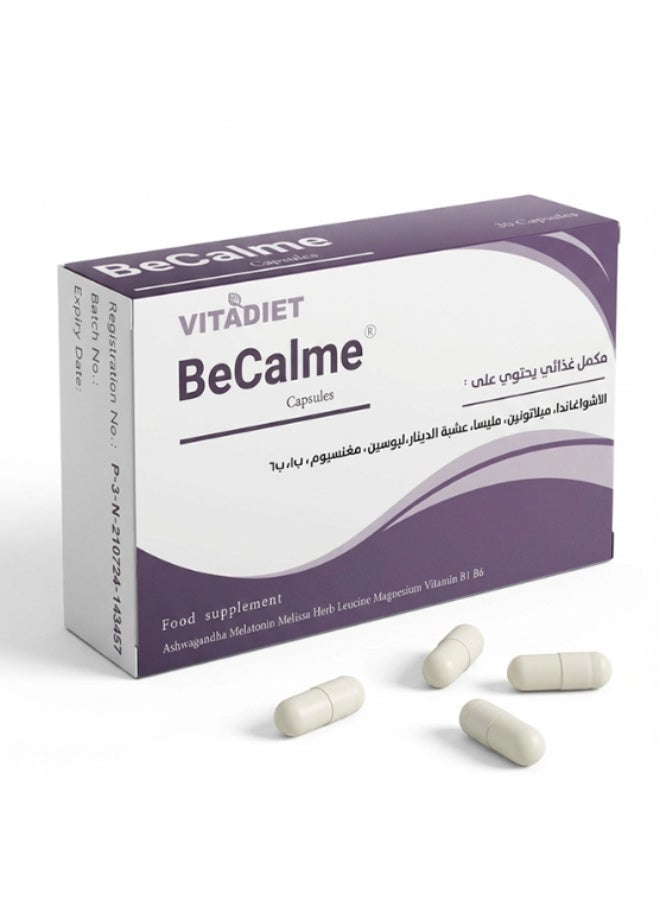 وايت_فلاور بي كالم مكمل غذائي مكمل غذائي من الاشواغاندا وميلاتونين و المغنيسيوم وبلسم الليمون - Image 1