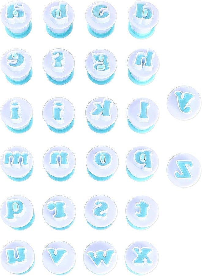 BAKING SET مجموعة أدوات الخبز 26 قطعة، قوالب تقطيع بسكويت صغيرة سهلة الضغط على شكل حروف أبجدية صغيرة، قوالب تقطيع عجينة السكر - Image 1