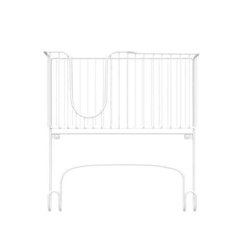 INDIAN DECOR. Indian Decor 28938 Wall Mounted Ironing Board Holder - Steel Ironing Board Rack For Easy Organisation - Includes Basket For Iron Storage - White - Image 4