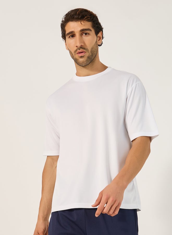Styli Slogan Print Round Neck Oversized Training T-Shirt  - Image 3