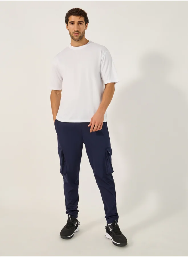 Styli Slogan Print Round Neck Oversized Training T-Shirt