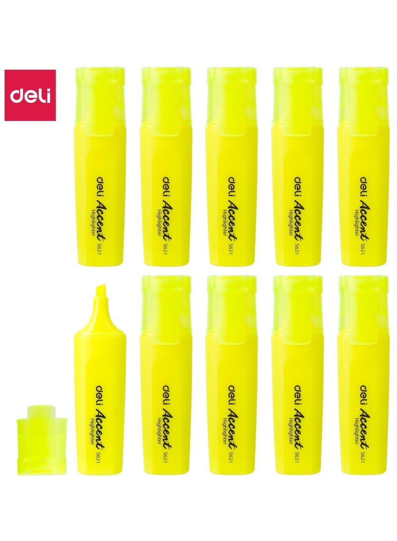 DELI S621 HIGHLIGHTER YELLOW 10:PC - Image 2