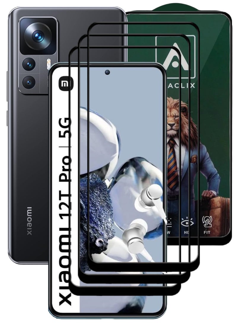 ACLIX 3 Pieces Antistatic ESD Dustproof Premium Quality High Definition Tempered Glass Screen Protector Designed For Xiaomi 12T Pro - Image 1