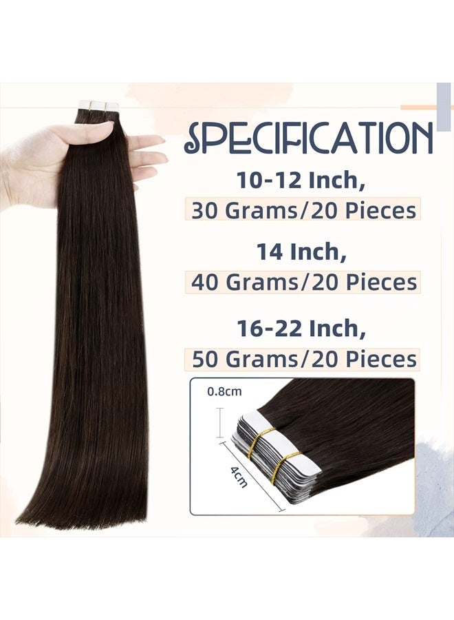 RUNATURE Remy Hair Extensions Tape in Human Hair Natural Black Tape in Hair Extensions Full Ends Double Sided Hair Tape in Extensions Remy Human Hair 20 Inch 50g 20pcs - Image 5