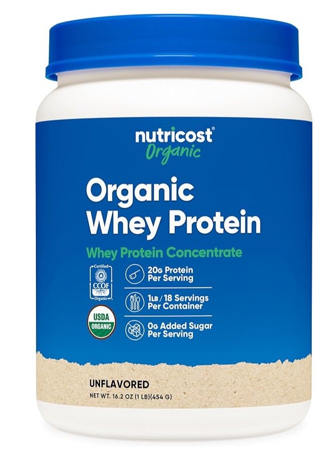 مسحوق بروتين مصل اللبن العضوي بدون نكهة 1 رطل